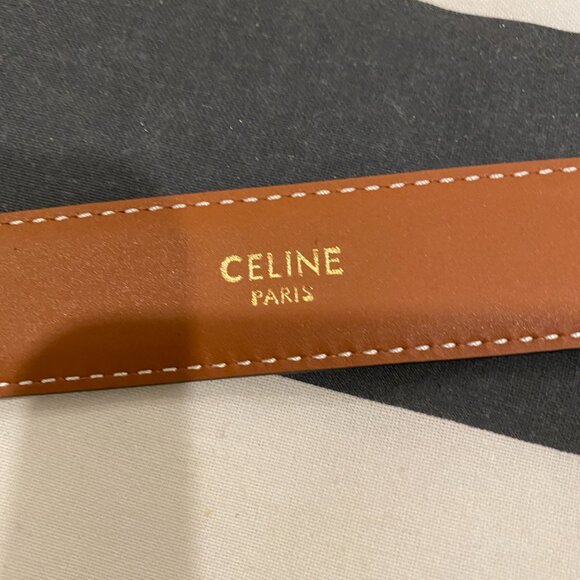 Celine TRIOMPHE Medium 25MM Tan Leather Belt - Picture 4 of 6